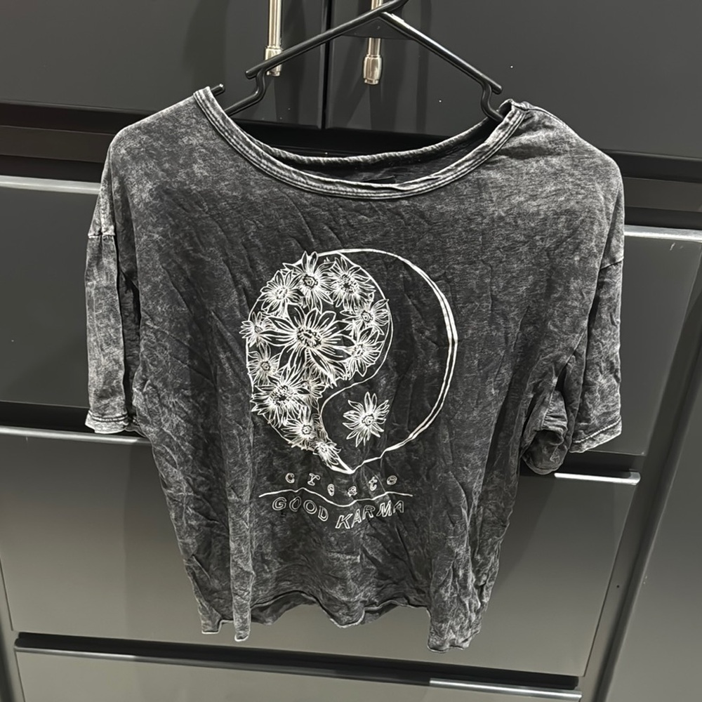 Caution To The Wind Charcoal Graphic Tee
